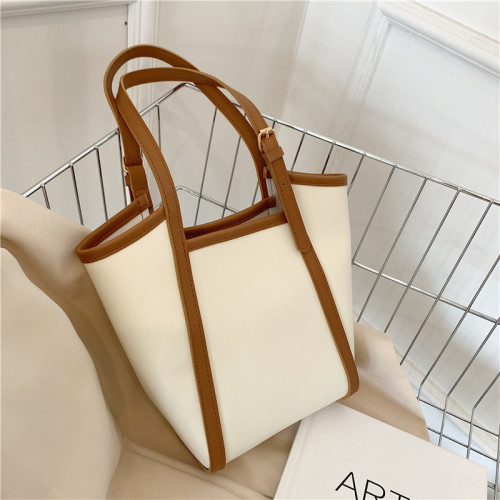 This year's popular large-capacity textured handbag  simple and fashionable shoulder underarm bag bucket bag tide