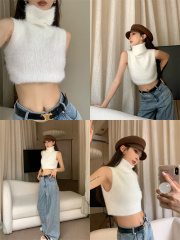 Real auction real price Korean version of the Hong Kong style turtleneck sweater all-match vest