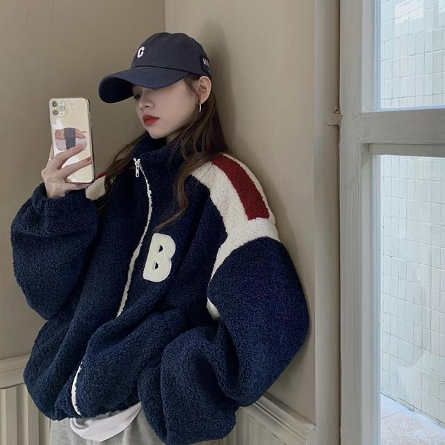 Lamb wool coat women's autumn and winter wear 2022 new retro junior high school students loose thickening warm tide