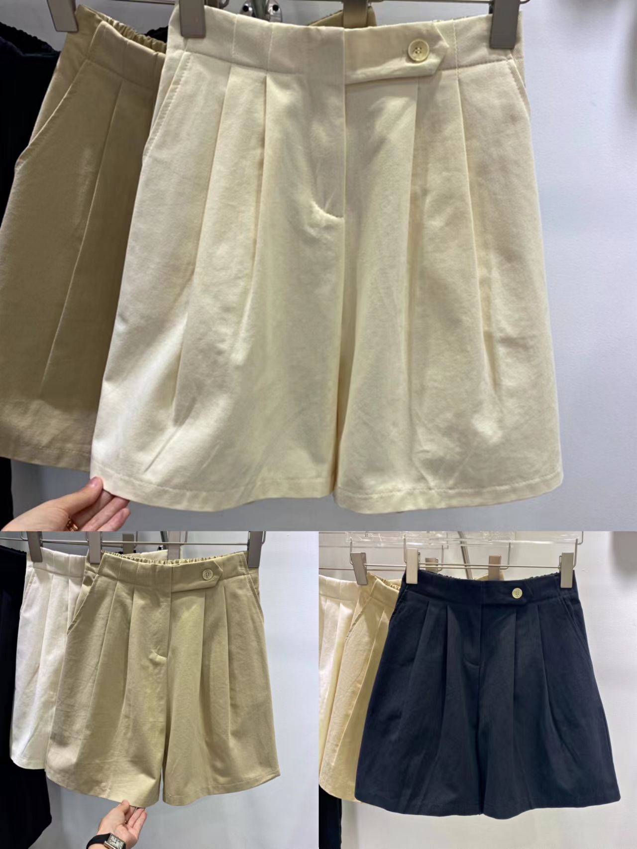 Large work shorts women's loose high waisted A-line pants women's summer five point wide leg pants casual shorts