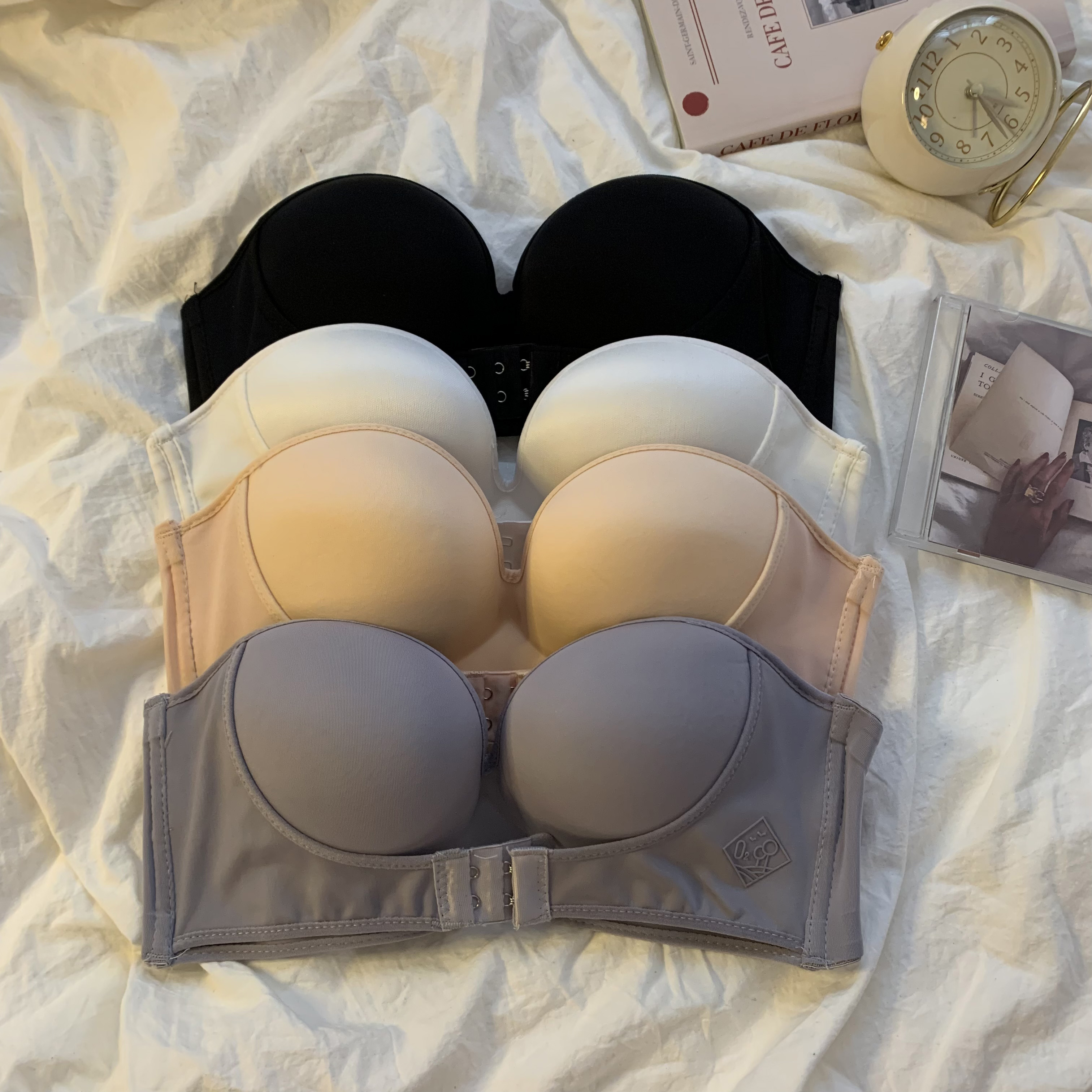 Real price Strapless underwear women gather non slip bra underwear small chest invisible bra beautiful back wrapped bra