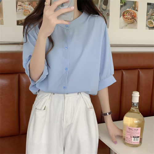 Real shooting and real price new summer design sense of minority can be sweet or salt chic lazy loose casual shirt top