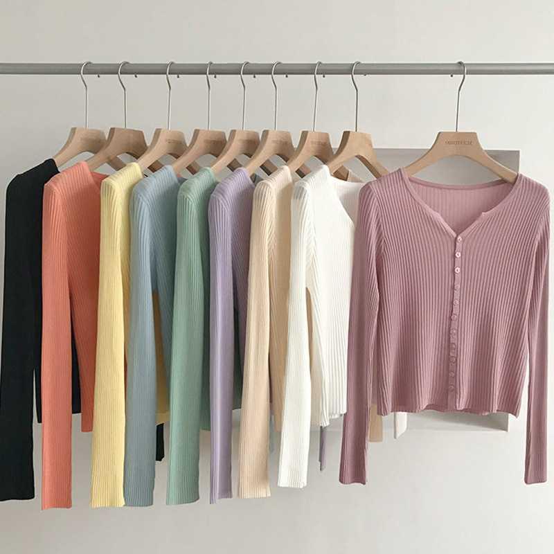 Knitted cardigan thin style with summer new style foreign style versatile long sleeved air conditioning shirt ice silk sunscreen Shirt Small Coat female