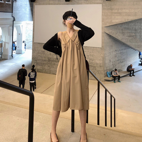 New French retro skirt Yamamoto super fairy long sleeveless loose fashion dress