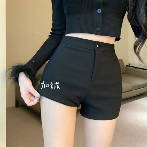 Real shot and real price elastic high-waisted velvet casual pants for women to wear in autumn, hot girls slimming A-line pants and leggings shorts
