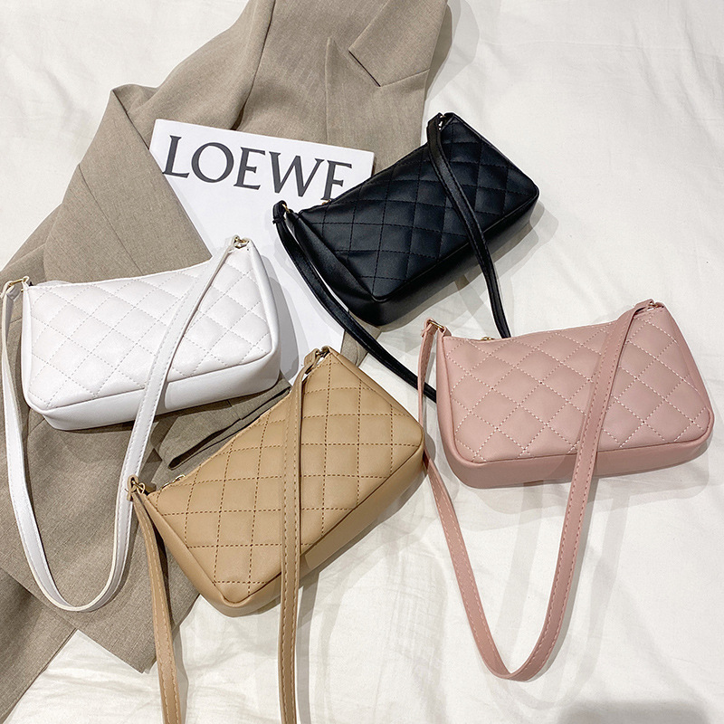 Korean women's armpit bag 2022ladies bag fashion bag women's Lingge chain embroidered bag