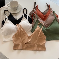 Actual shooting of student's bra type underwear female anti tarnish no steel ring inner lap bra suspender vest type bra