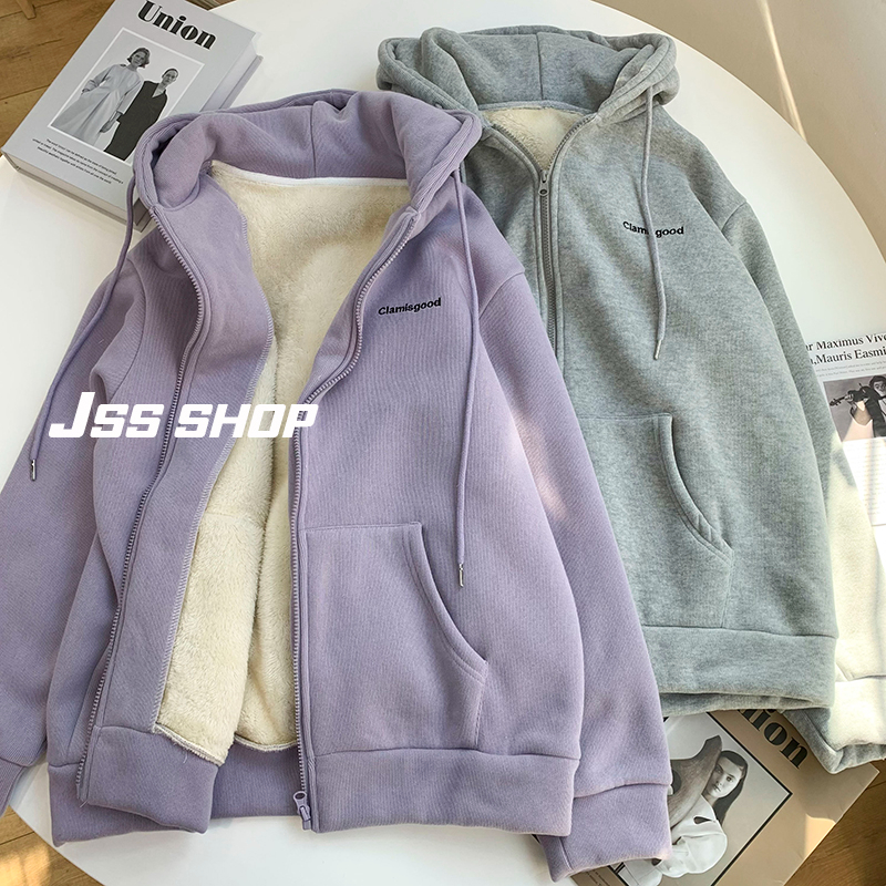 420g 6535 cotton Minnie cloth composite plush fleece sweater women's hooded embroidery back bag double-layer cap