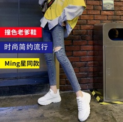 Plush and thickened daddy shoes women's new autumn and winter shoes Xiaobai leisure sports shoes Korean version versatile autumn shoes students