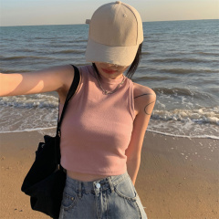 French sports vest women's short summer 2024 new outer wear hot girl suspender top design niche inner wear