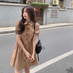 Real shooting real price ~ tooling waist show thin shirt dress