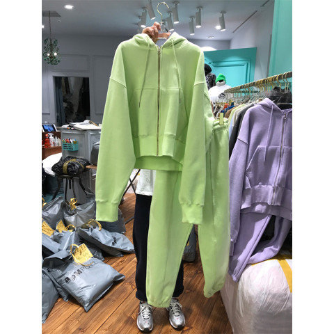 2022 Korean version autumn and winter new all-match hooded sweater two-piece women's fashion sweater suit tide