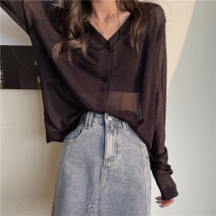 Real price ~ Sweet sunscreen shirt spring and summer long sleeve cardigan thin sweater