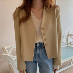 Simple fashion atmosphere classic versatile V-neck short suit coat