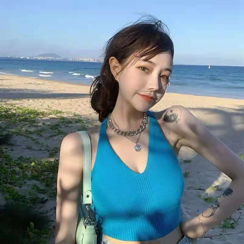 Camisole women's inner wear summer 2023 new design sense niche French net red beauty back short top trend