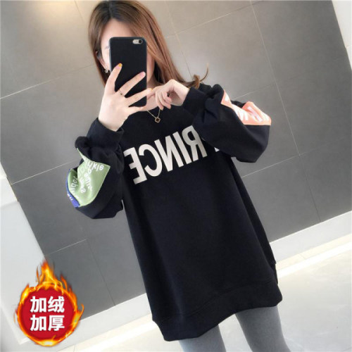 Cashmere thickened medium length sweater women's autumn and winter new 2020 loose Korean jacket