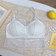 Real picture beautiful back lace comfortable no buckle wear thin bra no steel ring sexy lace bra underwear female