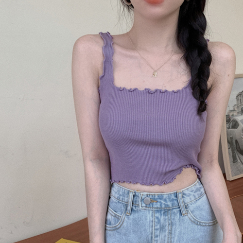 Purple spice girl's suspender waistcoat with bra in summer