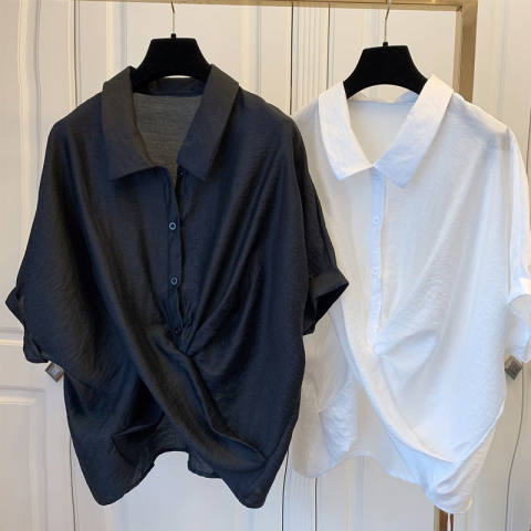 Actual price 300 kg fat mm thin shirt women's medium and long large shirt