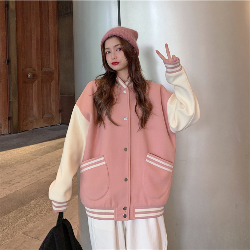 2022 Korean version of the baseball uniform women's spring and autumn all-match couple's clothing trendy new Harajuku style fried street jacket clip