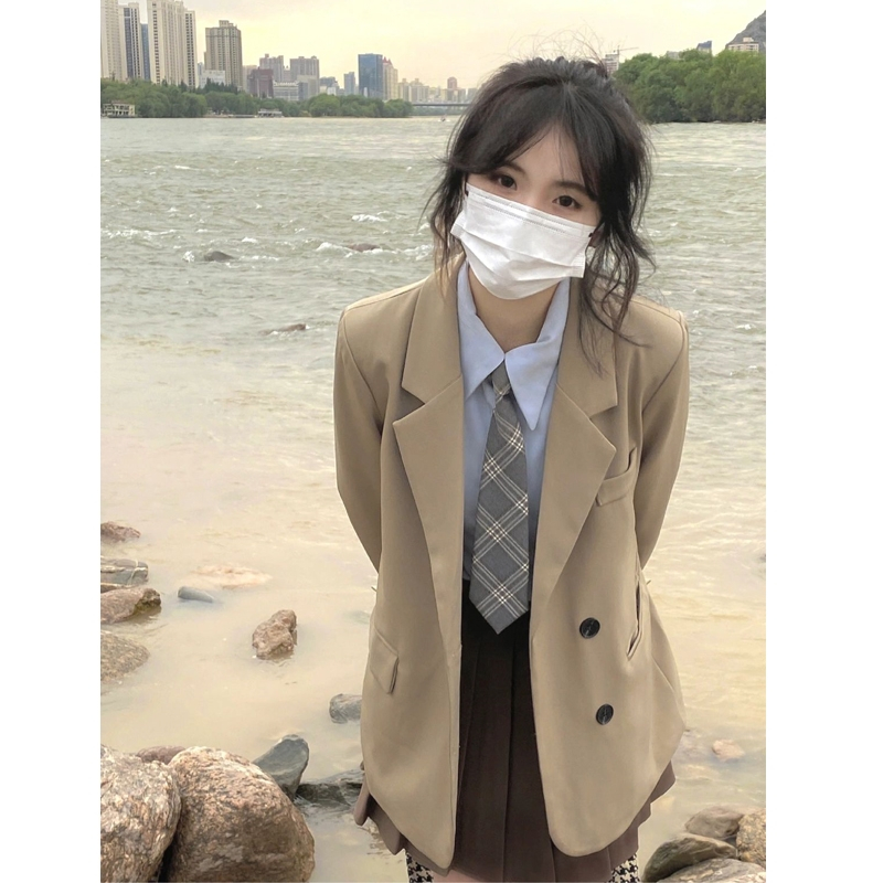 2022 Korean style small suit jacket women's spring and autumn suits high-quality fried street thin section this year's popular casual top women