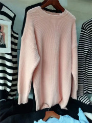 Yang's super hot look aitmi star the same blue loose medium length woolen fringe sweater for women