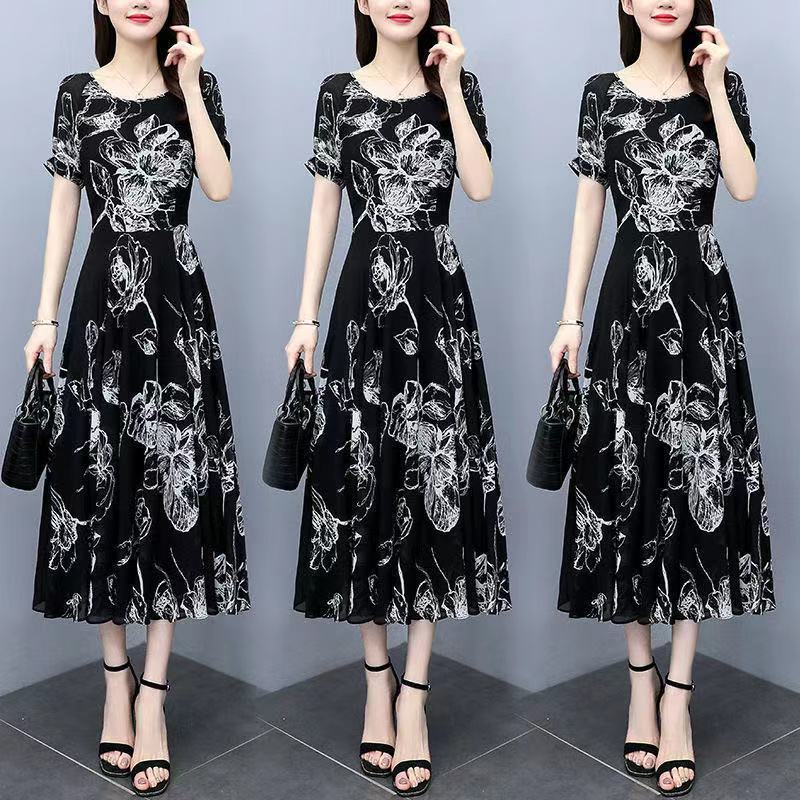 Ice 2022 new slim summer dress women's long fashion dress fairy skirt