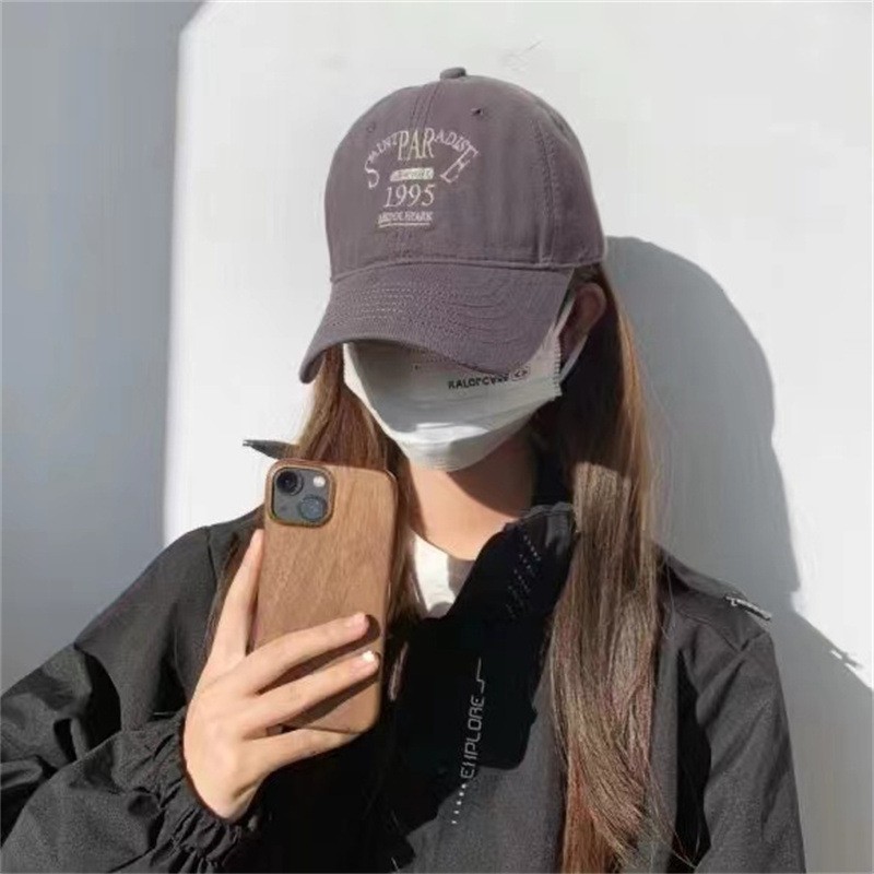 CHI Hat Women's New 1995 Versatile Letter Soft Top Baseball Cap Spring and Summer Sun Shade Face Revealing Small Peaked Cap