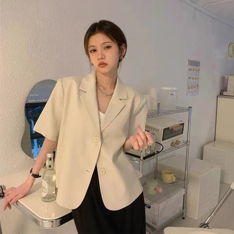 Summer new large women's small suit short coat small design sense suit top m-4xl200 kg
