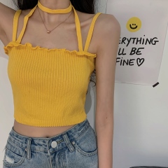 Sleeveless inside with suspender and hanging neck top