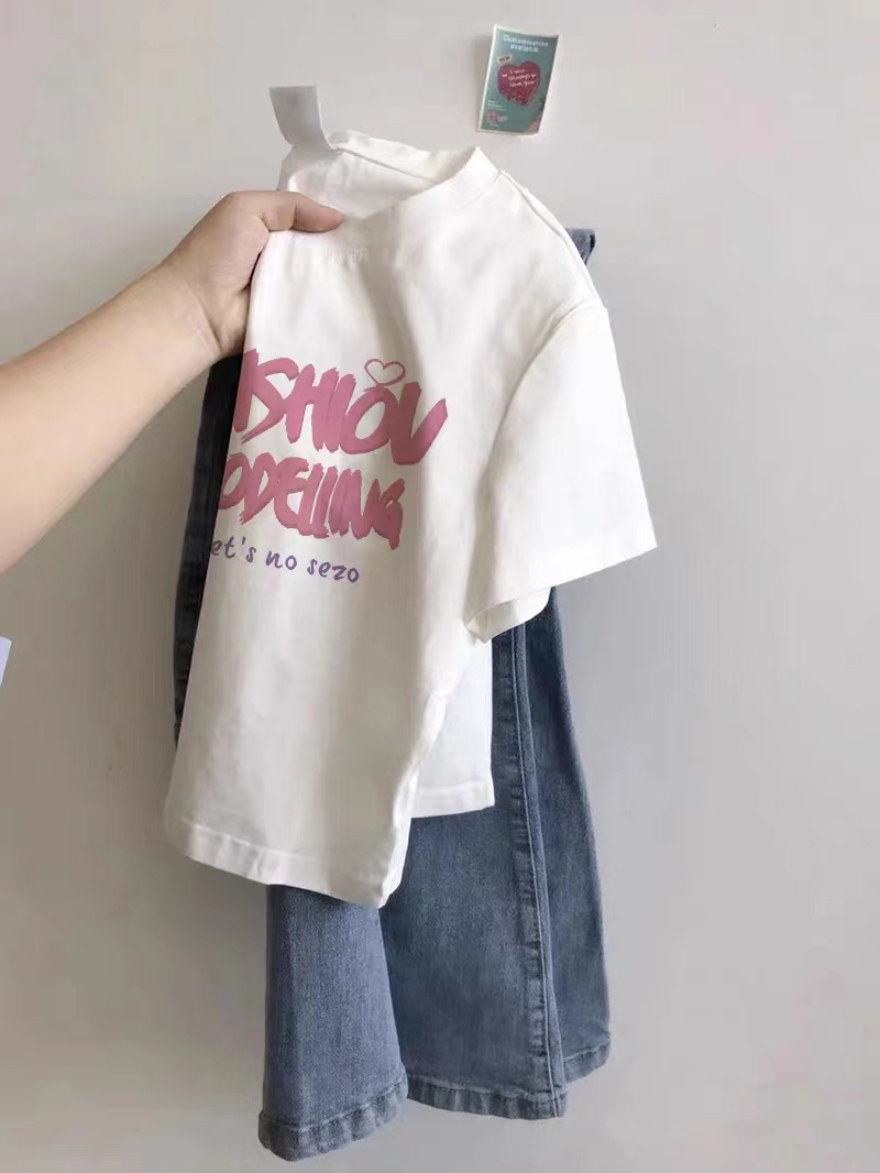6535 cotton short-sleeved T-shirt women's short loose solid color top