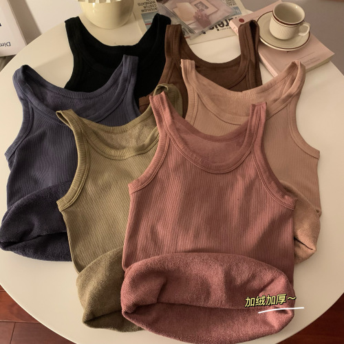 Real price real shot Women's thermal vest heating terry cotton women's thickening and fleece underwear seamless inner vest