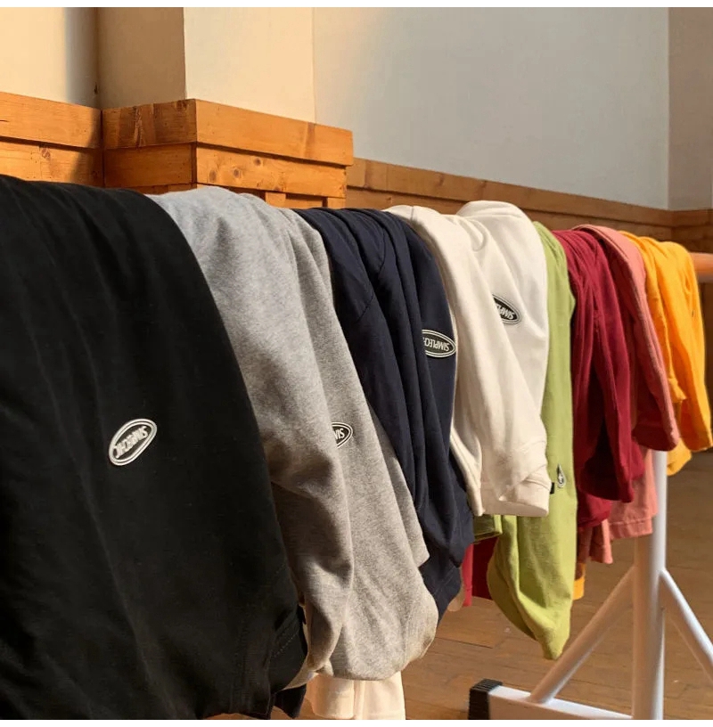 Net price official map imitation cotton 95% polyester 5% spandex new long-sleeved t-shirt student Korean version loose top