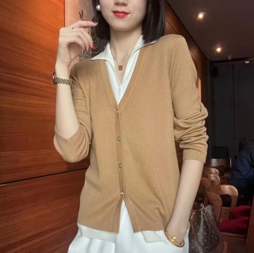 Minggang 3032 spring new fake two-piece temperament self-cultivation fashion urban collar all-match knitted cardigan