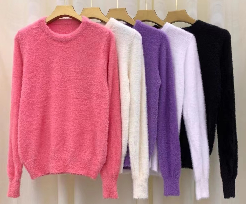 Sweater Korean style gentle little man autumn and winter French sweet imitation mink velvet Western-style high-quality bottoming knitted top