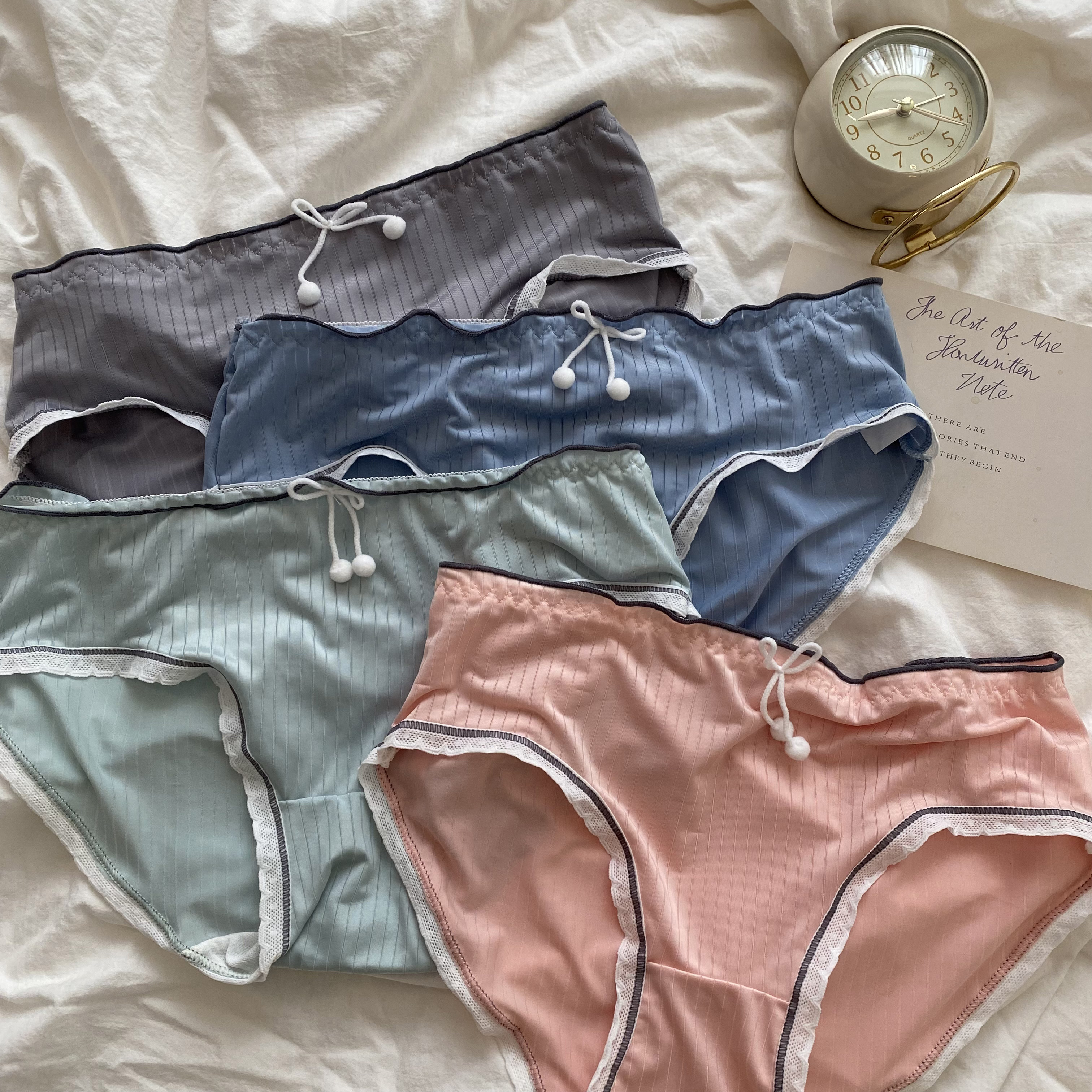 Real price summer ice silk simple pure color breathable underwear antibacterial traceless comfortable briefs 4 Pack
