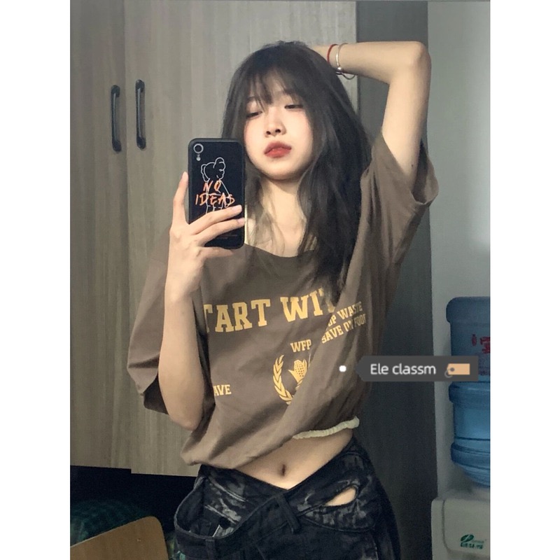 Fake two vintage short sleeved T-shirts women
