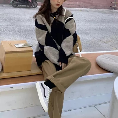 2021 early autumn retro gentle Wide Leg Pants Set foreign style Hong Kong style fashion temperament fried Street two-piece set