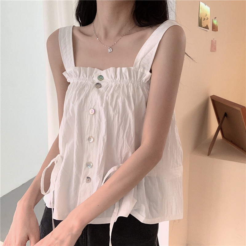 Real price ~ 2021 new Korean loose waist and thin suspender vest age reducing jacket