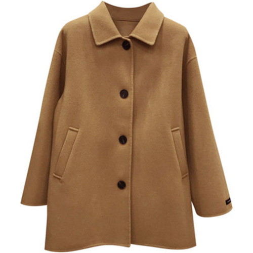 Women's medium length new loose woolen coat in winter 2019