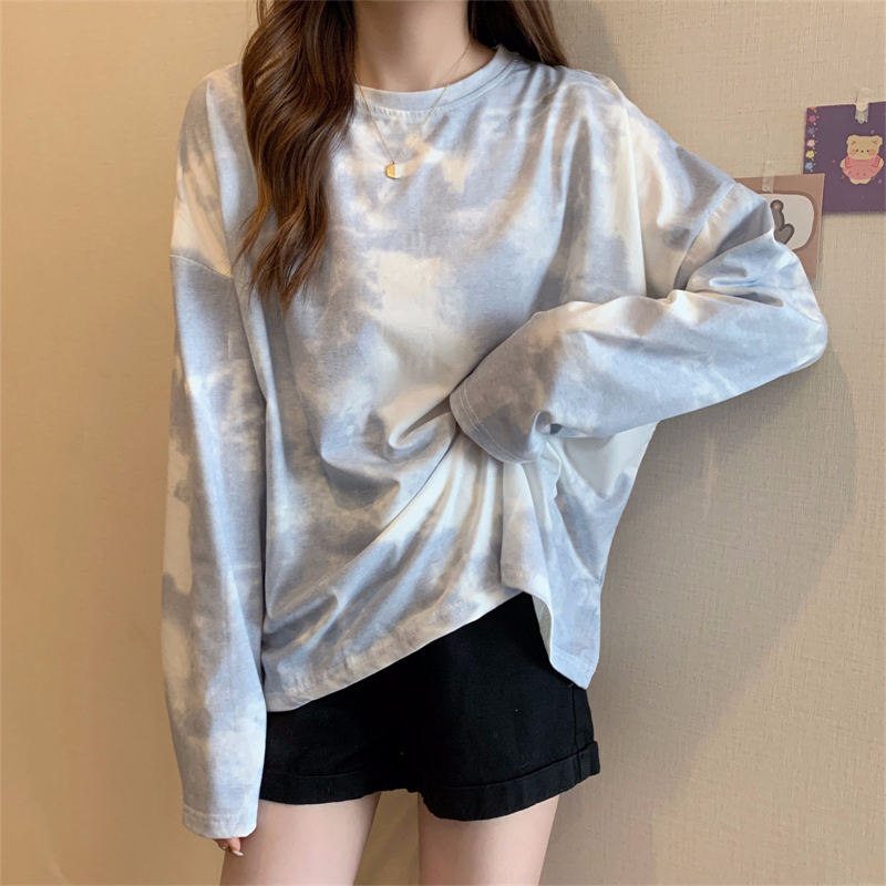 2022 autumn new Korean version all-match popular casual autumn clothes loose Korean version T-shirt women's long-sleeved ins trendy top