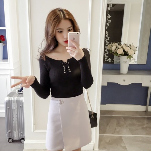 Real shooting 2021 new autumn slim bottomed shirt versatile long sleeved spring and autumn small bottomed shirt