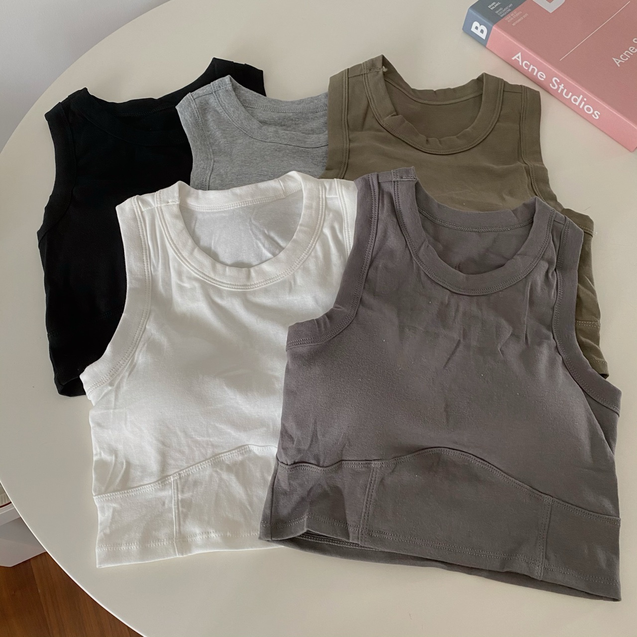 Spring new ~ sleeveless vest suspender women's inner layer with spice girl slim fitting short top