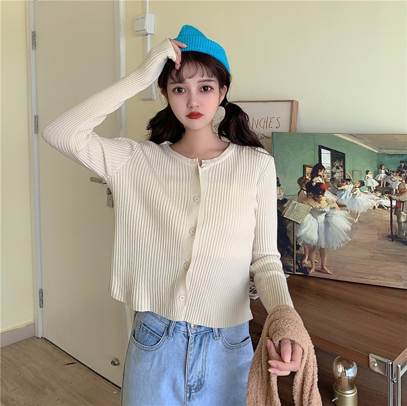Korean spring and summer new style knitted cardigan long sleeve sun proof shirt
