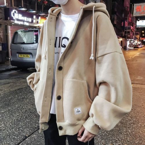 Cashmere sweater cardigan boys' winter coat short top coat thick middle school students' homestay