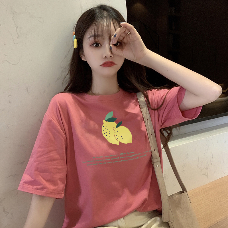 1927 Chen's actual photo: 6535 net red, the same new 2020 summer style new relaxed college style short sleeve women's T-shirt