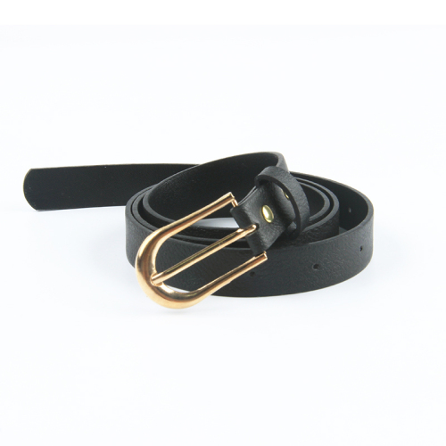 Black Belt Pu Leather Student Slim Belt Fashion Korean Leisure Baitao Decorative Simple Trousers Belt