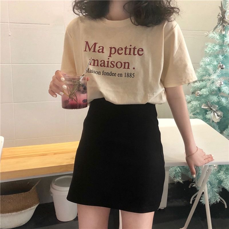 Short sleeve T-shirt women's loose ins fashion Hong Kong style retro women's top students leisure loose fashion trend new summer
