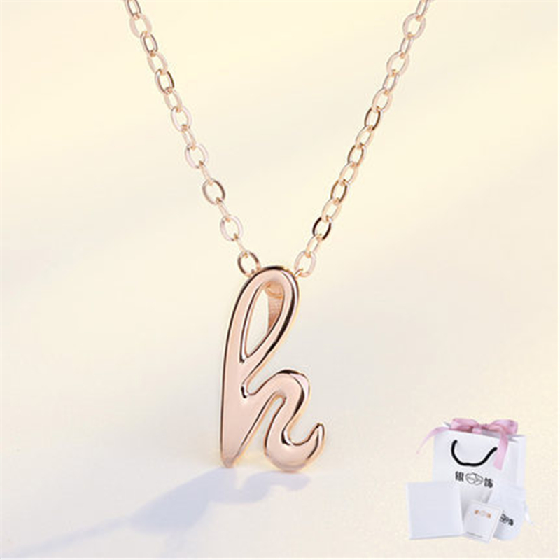 Dear beloved Yang Zitong's necklace of the same style plated with real gold H letter rose gold clavicle chain
