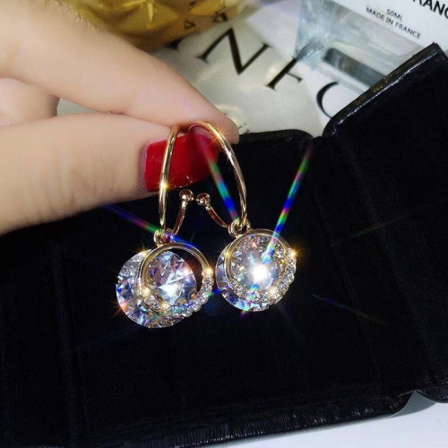 Rhinestone Earrings, feminine temperament and personality, all kinds of earrings, Korean fashion earrings, thin face Earrings